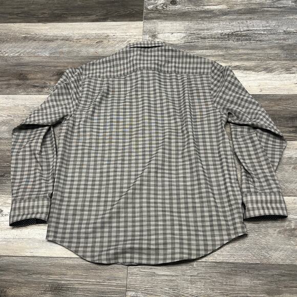 Tommy Bahama‎ Gray Check Mens M Flip Cuffs Newport Coast Button Down Shirt EUC - Picture 3 of 9